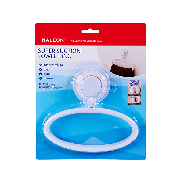 Naleon Super Suction Towel Ring White